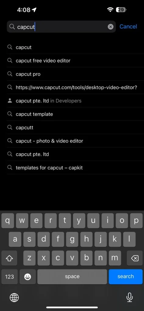 search capcut