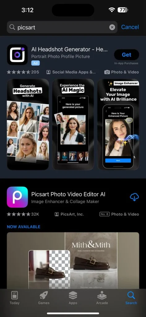 picsart ios store